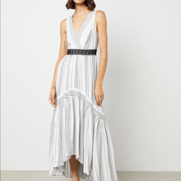 chinese dress ladies BCBGMAXAZRIA Embellished Cream Evening Gown / Maxi Dress  The Untitled  Boutique